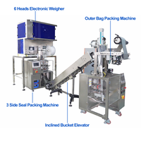 Machine d'emballage automatique de sachets de thé pyramidaux Vgopack avec ensacheuse extérieure, peseuse à 6 têtes, machine d'emballage intérieur et extérieur pour tisanes