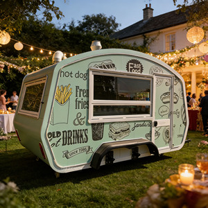 Outdoor <b>BBQ</b> Food Cart Trailer Mobile Kitchen with Grill Fryer for Burger Hot Dog Fried Chicken - Product Image 1