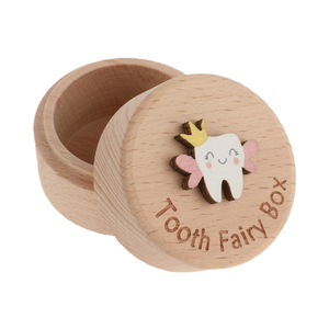 Handmade Custom Fairy Organizer Classic Carved Wooden Milk Tooth <b>Box</b> Personalized <b>Keepsake</b> Storage for <b>Baby</b> Boys Girls Wholesale - Product Image 1