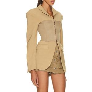 Nouvelle Collection Automne : Ensemble Tailleur Femme de Haute Qualité – Veste Manches Longues Tendance et Short Évasé en Coton Sergé Délavé Effet Acide - Product Image 2