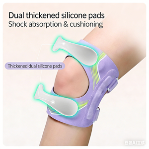 Correa de <span class=keywords><strong>rodilla</strong></span> ajustable de nailon fino con almohadillas de silicona dobles |   Banda de Soporte para el Tendón Rotuliano Antideslizante para una Protección Deportiva Integral - Product Image 3