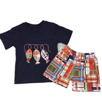 Grands vêtements pour bébés garçons, ensembles à motif brodé, boutique pour garçons, vente en gros, 2022