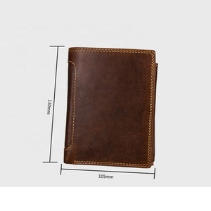 Men's Personalized Engraved <b>RFID</b> <b>Blocking</b> Slim Bifold Leather <b>Wallet</b> Vintage Short Zip Purse - Product Image 2