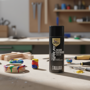 Spray Negro Satinado 200Ml Multi Superficie Paint For Metal Wood Craft - Product Image 2