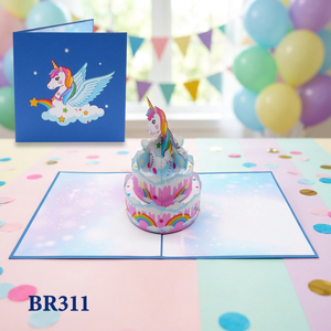 Tarjeta 3D Pop-up de Pony Hecha a Mano, de Moda, para Cumpleaños, Manualidades de Papel Artístico, Temática de Amor Vietnamita, Regalos para el Día de San Valentín y el Día de la Madre - Product Image 4