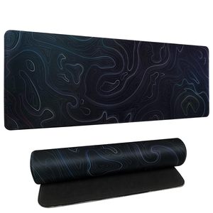Tapis de souris de jeu <span class=keywords><strong>XXL</strong></span> personnalisé violet topographique avec repose-poignet, base en caoutchouc antidérapante, bord cousu, imperméable et résistant aux rayures - Product Image 1