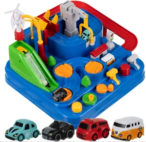 儿童惯性汽车冒险轨道套装教育组装车库停车场婴儿停车玩具