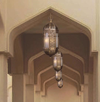 Luminaire suspendu long en fer doré marocain, E12 LED, éclairage pour meubles de maison, décoration islamique