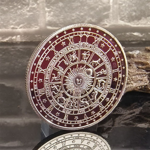 Set di 12 monete della costellazione dello zodiaco-monete da collezione placcate in oro, regalo di astrologia di arte astratta per uomini e donne di nuovo arrivo - Product Image 5