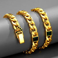 Vente en gros de chaîne de collier cubaine avec logo personnalisable en alliage de zinc plaqué PVD or chaîne à maillons de style classique pour mariages style Hip Hop