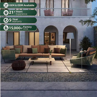 Ensemble de canapés d'extérieur nordiques pour jardins, patios, balcons - Design créatif en rotin tressé - Meubles d'extérieur résistants à l'eau