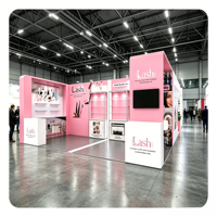 Stand d'exposition modulaire 10x20 pieds facile à monter, stand de salon professionnel en tissu tendu en aluminium rétroéclairé par LED, conception d'affichage événementiel portable