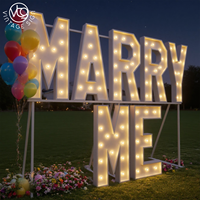 Lettre lumineuse vintage de 4 pieds, décoration de mariage rustique, cadre en métal, ampoules LED personnalisées