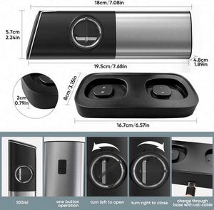 Automatic Dust Lids LED Light Metal Eco-Friendly <b>Pepper</b> <b>Grinder</b> Mill USB Rechargeable Electric Salt <b>Pepper</b> <b>Grinder</b> Set Dual - Product Image 5