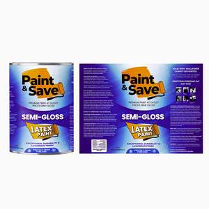 FZ Self-adhesive Bopp Design <b>Paint</b> Bucket Label Colorful Chemical Waterproof Label Sticker for Plastic Bucket and Metal Cans - Product Image 2
