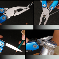 Pince multifonction pliable de poche en acier inoxydable avec lame de scie, outil multifonctionnel EDC pour le camping et les activités de plein air