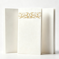 Serviette de table jetable effet lin, motif floral doré, pour réception et décoration de fête