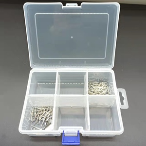 <span class=keywords><strong>Scatola</strong></span> di plastica trasparente a 6 slot <span class=keywords><strong>con</strong></span> clip staccabili per riporre piccole parti - Product Image 3