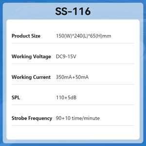 Usine en gros <span class=keywords><strong>118</strong></span> Db maison cour sirène électronique système d'alarme ABS matériel sirène stroboscopique pour la Protection antivol - Product Image 5