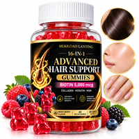 Gummies pour cheveux, peau et ongles à marque privée avec biotine 5000mcg, collagène et kératine – Lot de 60