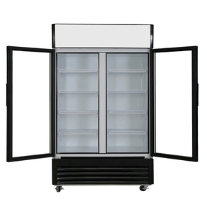 Réfrigérateur congélateur <span class=keywords><strong>professionnel</strong></span> à froid ventilé, à température unique, avec double porte en verre trempé pour la maison - Product Image 1