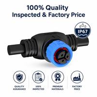 Conector Tipo T de 3 Vías M16 10A, Conector Rápido a Presión, Impermeable, para Cableado Eléctrico, Conector de Alimentación para Lámparas de Cultivo
