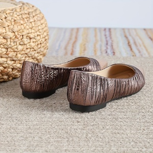 Ballerine piatte Patchwork a pieghe retrò <span class=keywords><strong>da</strong></span> donna comode scarpe Slip-On soletta piatta a punta chiusa per scarpe eleganti Casual - Product Image 3