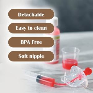 Commercio all'ingrosso personalizzato Logo Baby medicina siringa ciuccio per l'alimentazione orale del bambino silicone dispenser di farmaci alimentatore contagocce liquido - Product Image 4