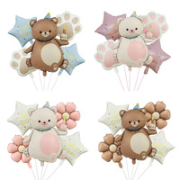 Ensemble de ballons en aluminium Magic Cake Bear pour la décoration de fête d'anniversaire des enfants