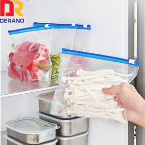 Custom Clear Reusable Gallon Food Storage Zipper LDPE Plastic Saddle Slider Ziplock Freezer <b>Bags</b> - Product Image 4