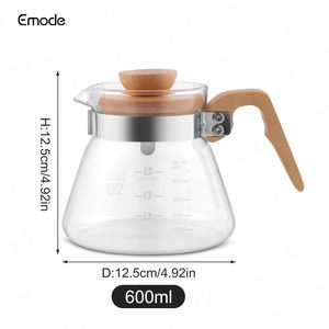 סיטונאי מפעל חדש במפעל גבוה בורוסיליקט סיר זכוכית ידית עץ ידית קפה שיתוף סיר - Product Image 6