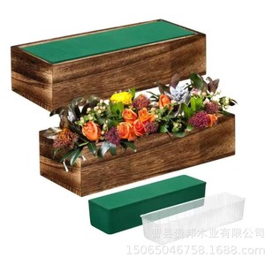 Vintage Rectangular Wooden Flower <b>Pot</b> Solid Wood Desktop <b>Succulent</b> Planter Storage Box For Home Office Decoration - Product Image 4
