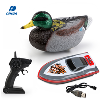 Bateau de canard RC 2 en 1 avec télécommande de chargement USB, bateau de course avec coquille de canard 2.4Ghz pour enfants et adultes