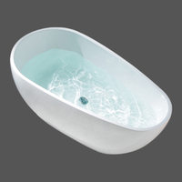 Baignoire de massage à remous rectangulaire autoportante en acrylique moderne et portable, avec drain, prix usine abordable, garantie 5 ans, pour appartement 40