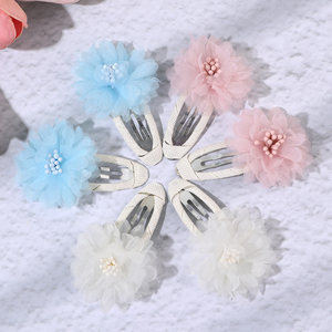 CN 2 Piezas Mini Horquillas Florales <span class=keywords><strong>con</strong></span> Resorte, Flores Artificiales en Tonos Pastel, Pinzas para el Cabello <span class=keywords><strong>con</strong></span> Broche, Accesorios para Niñas y Bodas - Product Image 1