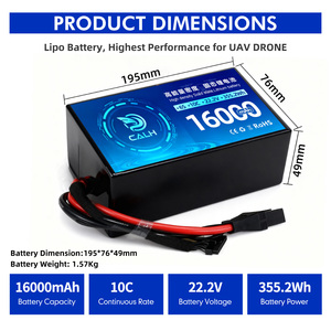 Высокопроизводительные аккумуляторы для БПЛА: 6S, 7S, 12S, 14S, 18S, ёмкостью 11Ач, 16Ач, 22Ач, 27Ач, 28Ач, 30Ач, 32Ач, 35Ач, 39Ач, 50Ач - Product Image 2