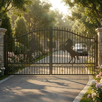 Adorno Decorativo de Estilo Clásico Europeo Personalizado, Remate de Hoja Doble para Puerta de Acero de Entrada de Villa