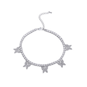 Bracelet de cheville papillon en zircon glacé, bijoux de haute qualité, 4mm, Hip Hop, chaîne de tennis, vente en gros, meilleure vente, - Product Image 3