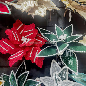 Fleur de Noël artificielle classique Poinsettia pour la plantation printanière, décoration d'arbre de Noël, directement de l'usine - Product Image 4