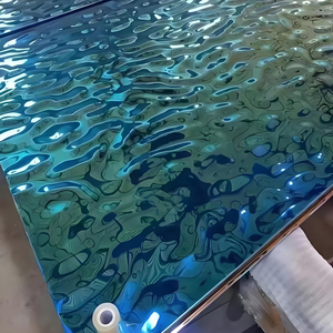 Plaque décorative <span class=keywords><strong>en</strong></span> <span class=keywords><strong>acier</strong></span> <span class=keywords><strong>inoxydable</strong></span> 304 316 effet vague d'eau, poli miroir, couleur personnalisée pour la décoration murale intérieure - Product Image 4