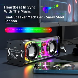 Altoparlante Subwoofer Trasparente Stile Mecha con Doppio Cono, Audio Wireless 5.3 di Alta Qualità, Illuminazione RGB, TWS 10W - Product Image 2