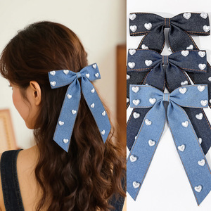Pinza para el pelo de vaquera con lazo y perlas blancas, accesorio para el pelo de fiesta para niñas - Product Image 2