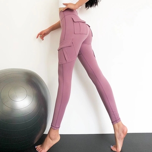 Pantaloni Cargo stile militare Legging Pocket Patchwork vita alta Cross <span class=keywords><strong>Fitness</strong></span> Running Leggings pantaloni da allenamento femminili - Product Image 4