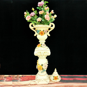 Vase en céramique dorée de qualité supérieure Décoration intérieure de luxe Pièce maîtresse de sol - Product Image 3