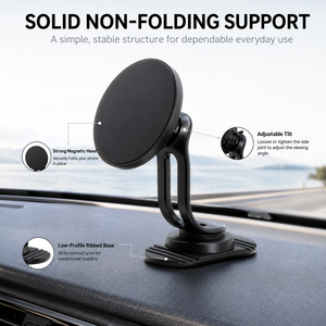 Support de téléphone magnétique minimaliste à double bras en alliage d'aluminium, rotation à 360°, fixation ventouse pour tableau de bord, compatible MagSafe - Product Image 5