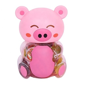 Barattolo Porta Caramelle a Forma di Maialino Rosa in Plastica con Deliziose Caramelle Gommose al Gusto di Frutta, Simpatico Contenitore Giocattolo a Forma di Maialino per Bambini - Product Image 1