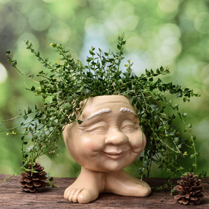 Figuras de Resina con Forma de Rostro, Estilo Nuevo, Personalizadas, para Jardinería de Suculentas, Decoración Ecológica para el Hogar y el Jardín - Product Image 4