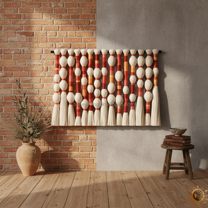 Tapiz Artesanal Hecho a Mano, Bola de Macramé, Burbuja de Macramé, Arte de Pared, Decoración de Pared para Sala de Estar, Decoraciones de Pared para el Hogar de Lujo - Product Image 1