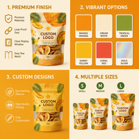Staande zak met hersluitbare ziplock, aangepaste logo, matte afwerking, transparant venster, verpakking voor gedroogd fruit en snacks, Mylar Doypack zakken