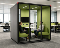 Cabine de travail insonorisée pour bureau à aire ouverte, mobile, acoustique, pour collaboration d'équipe, réduction du bruit, pod de réunion efficace